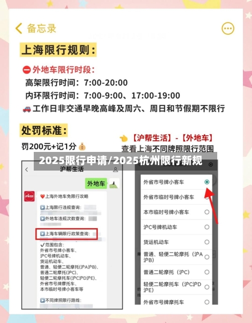 2025限行申请/2025杭州限行新规