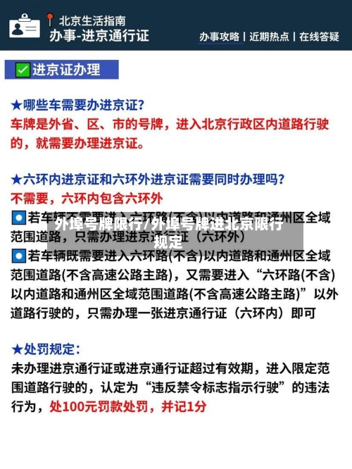 外埠号牌限行/外埠号牌进北京限行规定-第2张图片
