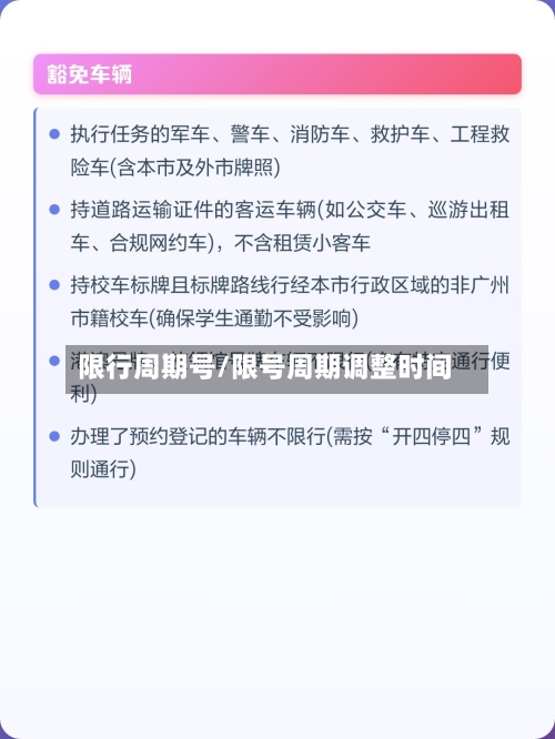限行周期号/限号周期调整时间