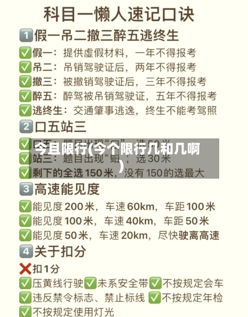 今且限行(今个限行几和几啊)