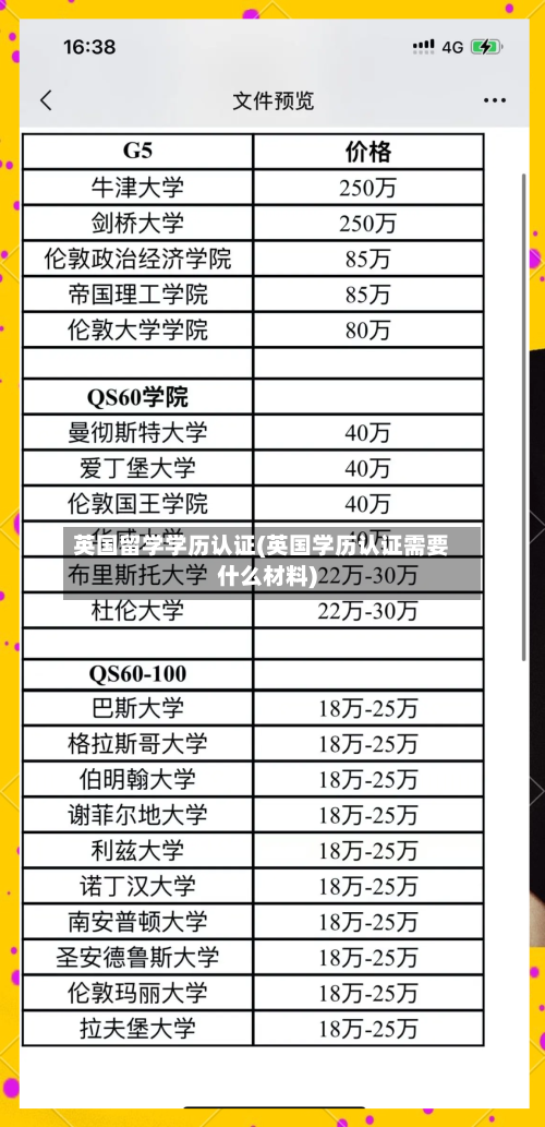 英国留学学历认证(英国学历认证需要什么材料)