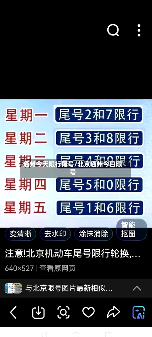 通州今天限行尾号/北京通州今日限号-第2张图片