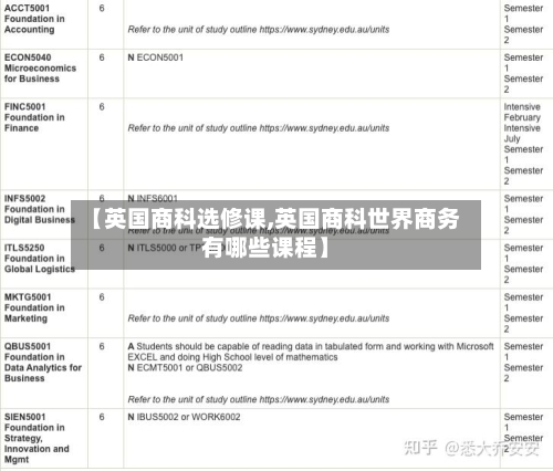 【英国商科选修课,英国商科世界商务有哪些课程】-第2张图片
