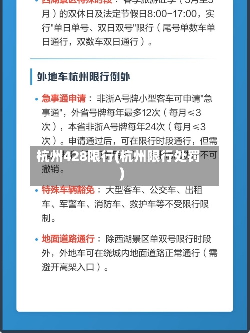 杭州428限行(杭州限行处罚)-第3张图片