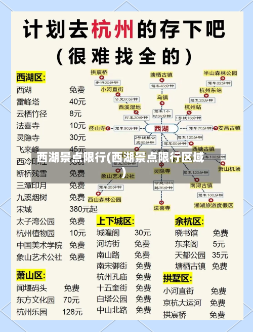 西湖景点限行(西湖景点限行区域)