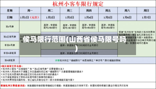侯马限行范围(山西省侯马限号吗)