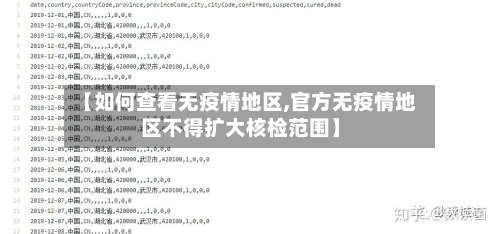【如何查看无疫情地区,官方无疫情地区不得扩大核检范围】-第2张图片