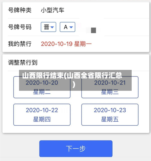 山西限行结束(山西全省限行汇总)