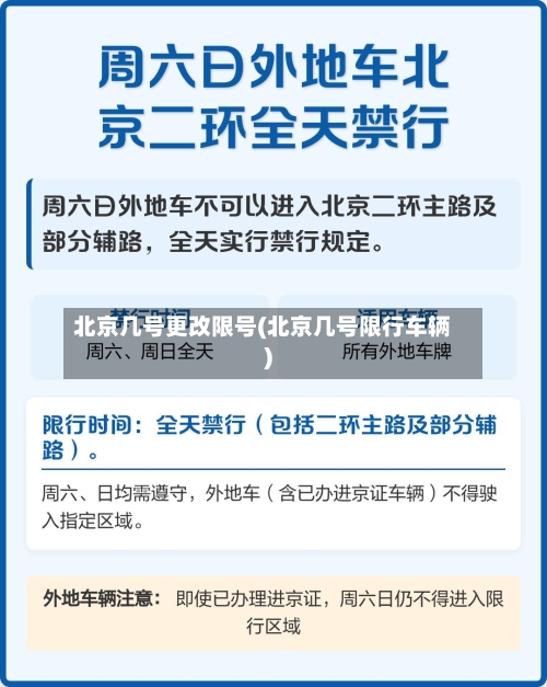 北京几号更改限号(北京几号限行车辆)